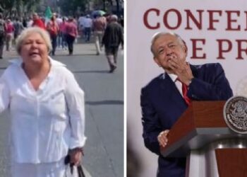 Video: «Doñita» furiosa llama NACO a AMLO en marcha del INE