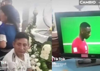 Torre de marfil… ¡GOL!, llevan tele a FUNERAL para ver mundial