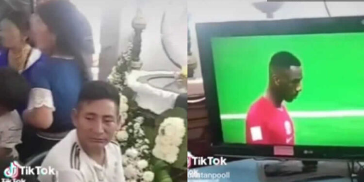 Torre de marfil… ¡GOL!, llevan tele a FUNERAL para ver mundial