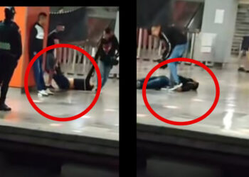 “Llegamos juntos, nos vamos juntos”: llevan a su compita ebrio “a rastras” en Metro de CDMX