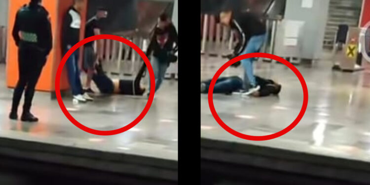 “Llegamos juntos, nos vamos juntos”: llevan a su compita ebrio “a rastras” en Metro de CDMX