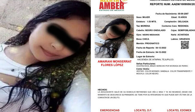 Buscan desesperadamente a AMAIRANI, de 15 años: fue a misa y no volvió