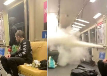 Video. Loco ATACA con un extintor a pasajeros del Metro en EU