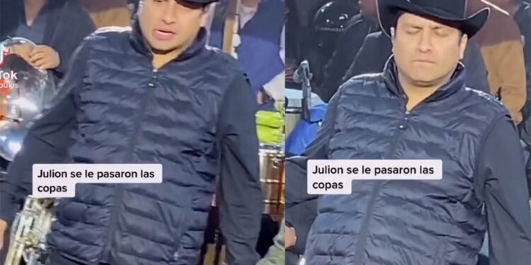 Julión Álvarez es captado «hasta las chanclas» en su show de palenque