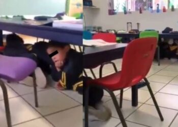 Video: ¡Niños de kínder cantan durante BALACERA para calmarse!
