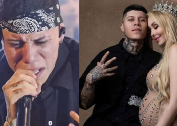 Santa Fe Klan LLORA desconsolado en concierto tras ruptura con Maya Nazor