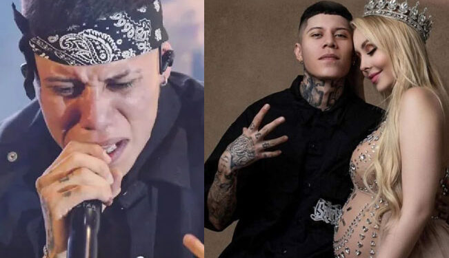 Santa Fe Klan LLORA desconsolado en concierto tras ruptura con Maya Nazor