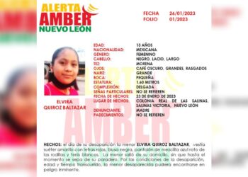 ¡Se busca a ELVIRA!, tiene 13 años y su familia está desesperada en Salinas, NL