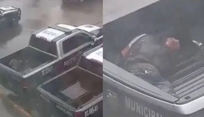 Video. ¡Policías abandonan a detenido arriba de patrulla mojándose en la lluvia!