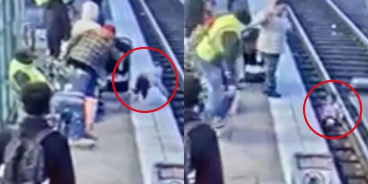 Video. ¡ESPANTOSO!, mujer EMPUJA a BEBÉ a las vías del tren