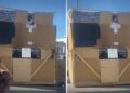 Video: ¡Qué ingenio!, indigente construye su casita de cartón con 2 pisos
