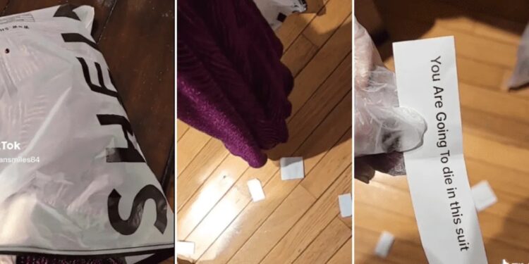 «Vas a morir en este traje»: halla aterradora nota en su vestido de Shein