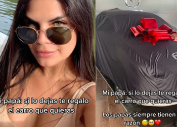 Promete auto a su hija si tronaba con el novio; ella ya anda solterita en su “maquinón”