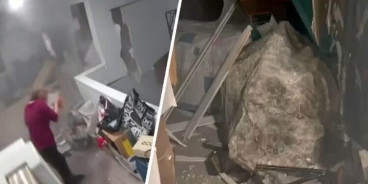 Video: ¡ENORME roca atraviesa una casa y por poco MATA a mujer en Hawái!