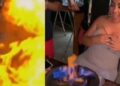 Video. Cumpleaños muy “prendido”: sufren flamazo por truco de shot en llamas