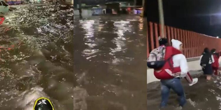 Video. En pleno “DILUVIO”, motociclista graba video antes de MORIR al caer a coladera