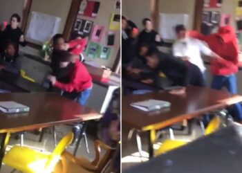 Video. “No vuelvas a tocar a la maestra”: con puñetazo defiende a su profesora de un compañero