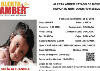 ¿Has visto a SOFÍA?, tiene 3 añitos, su familia sufre su desaparición en Edoméx