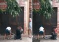 Video. “Ladrón que roba a ladrón…”, hurta los tenis de hombre que era arrestado