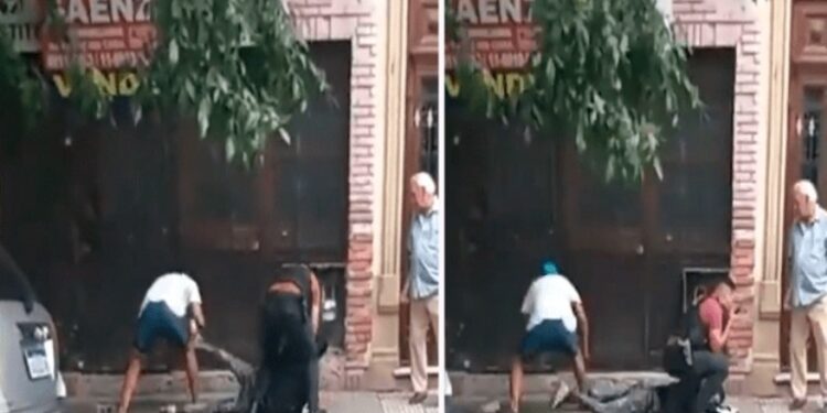 Video. “Ladrón que roba a ladrón…”, hurta los tenis de hombre que era arrestado