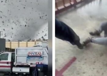 Video. Impresionante momento en el que maestra es succionada por un tornado