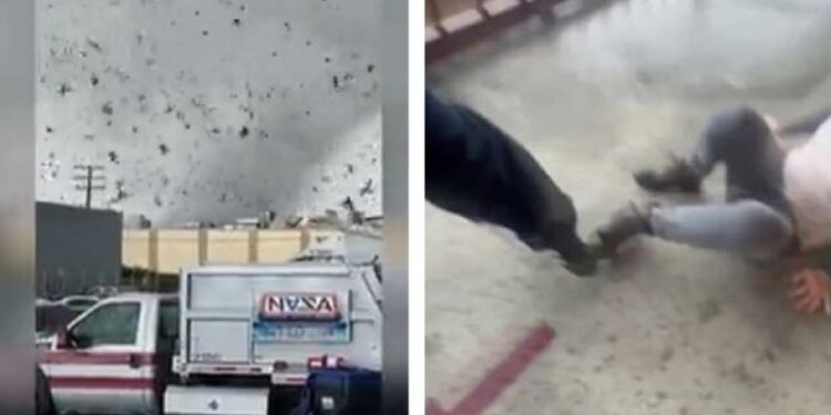 Video. Impresionante momento en el que maestra es succionada por un tornado