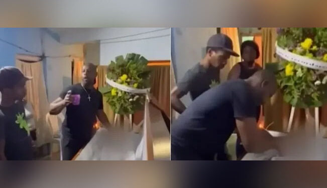 Video. ¡Espeluznante!, vuelve del “más allá” en pleno funeral para tomar sopa y ron