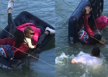 ¡MIGRANTES arriesgan su vida y BEBÉ casi muere ahogado cruzando el río Bravo!