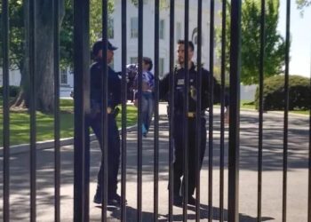 ¡Cuidado, BEBÉ suelto!, nene atraviesa gateando la cerca de la Casa Blanca y activa alarmas