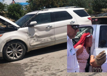 Lady “BICHOTA” choca a 6 autos e intenta huir dejando a sus NIÑOS en Matamoros
