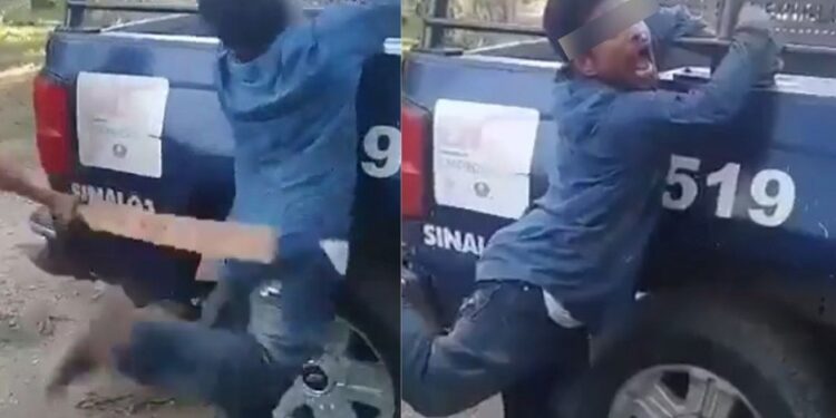 Video. «Polis» golpean con una tabla a detenido mientras suplicaba perdón