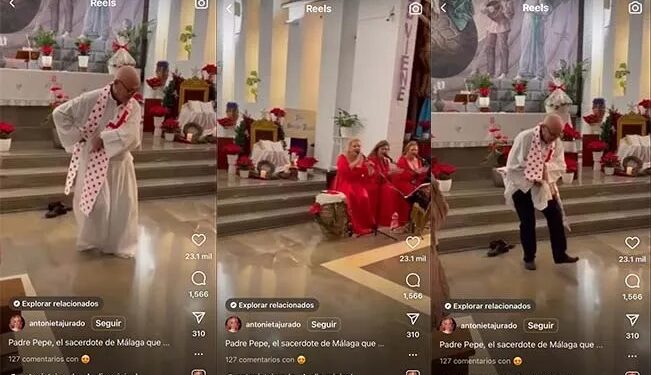 Video. Un ¡Olé! al cielo: sacerdote da las misas bailando flamenco 