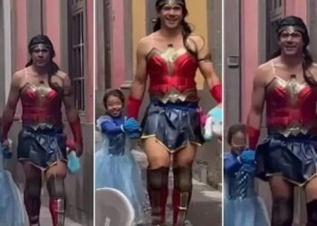 Video. «Papá MARAVILLA»: se viste de superheroína para complacer a su hija