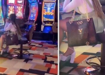 Video. ¡Increíble!, mujer se orina en su silla del casino para no dejar el juego