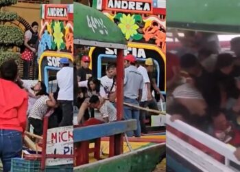 Video. ¡Todos contra todos!, se desata pelea en trajineras de Xochimilco