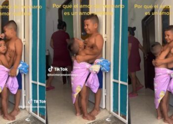 Video. Método ancestral: amarra a sus hijos como castigo por pelearse