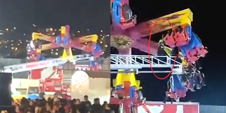 Video. ¡Terror en parque de diversiones!: colapsa juego con personas a bordo