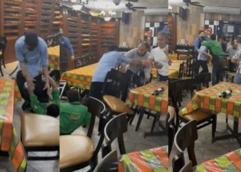 Video. ¡Batalla campal entre meseros y clientes en restaurante de Tampico se viraliza!