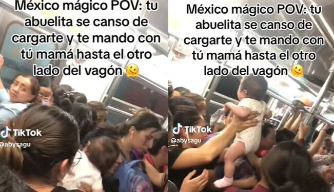 VIDEO. “México mágico”: pasajeros del Metro pasan a BEBÉ de mano en mano