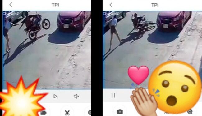 Video. Valiente chica agarra a «trancazos a su asaltante y lo tumba de moto
