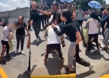 Video: ¡Golpean salvajemente a jovencita y a su mamá que llevaba bebé en brazos!