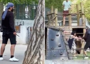 Desquiciado HIERE con cuchillo a NIÑOS y a ancianito en parque en Francia