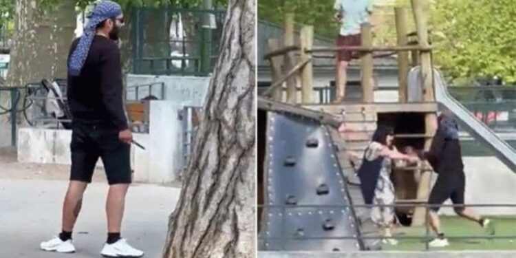 Desquiciado HIERE con cuchillo a NIÑOS y a ancianito en parque en Francia