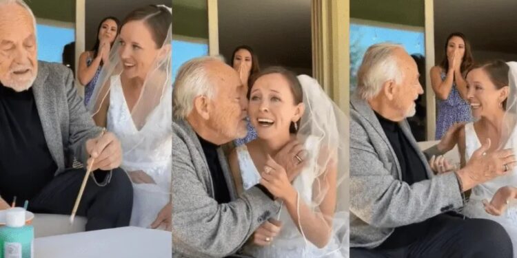 Video: ¡Hermoso momento!, papá con Alzheimer reconoce a su hija en su boda