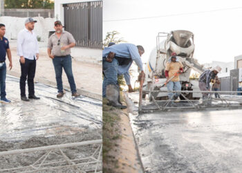 Alcalde de Río Bravo supervisa obras de pavimentación en colonia Hijos de Ejidatarios