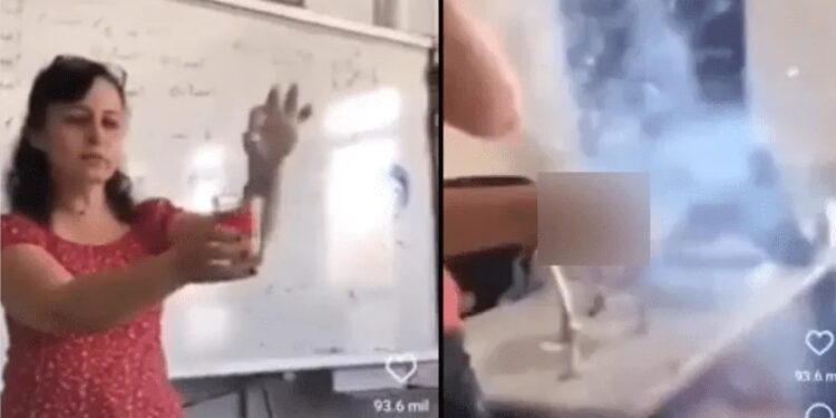 Video. ¡Maestra pierde los DEDOS al explotar EXPERIMENTO en sus manos!