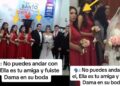Video. ¡Presume que le “bajó” el esposo a la amiga y hasta fue su dama en la boda!