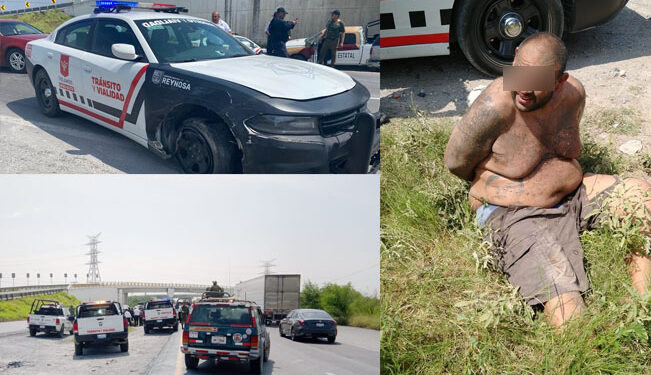 «Rápido y furioso» en Reynosa: causa choque y roba patrulla para escapar