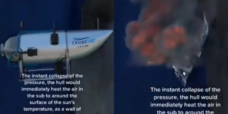 Video. Recrean la IMPLOSIÓN del submarino “Titán” donde murieron 5 personas