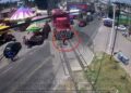 Video. ¡De Infarto!: ciclista falla al intentar ganarle paso al tren pero SOBREVIVE